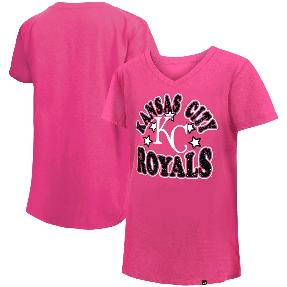 Kansas City Royals New Era Girls Youth Jersey Stars V-Neck T-Shirt | MLB US