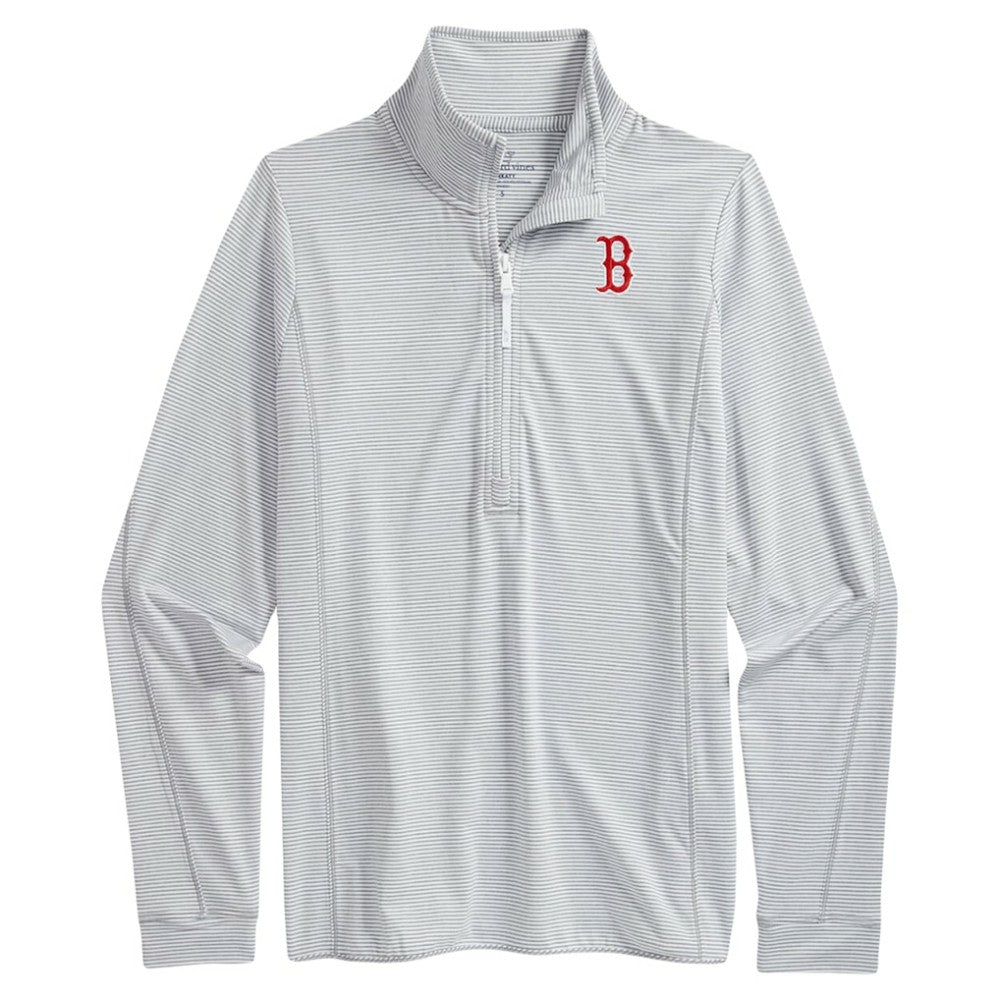 Boston Red Sox Vineyard Vines Women's Stripe Sankaty Half-Zip Pullover Top | MLB Shop