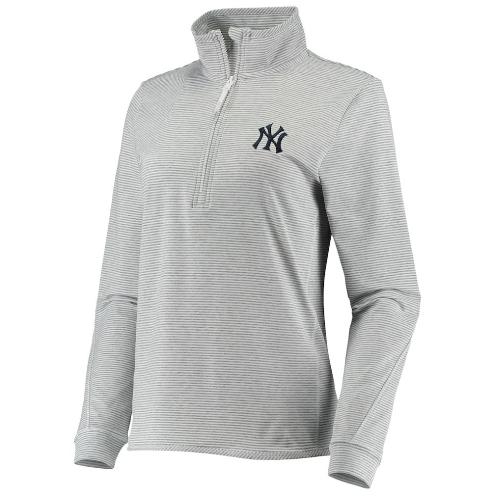New York Yankees Vineyard Vines Women's Stripe Sankaty Half-Zip Pullover Top | MLB Discount