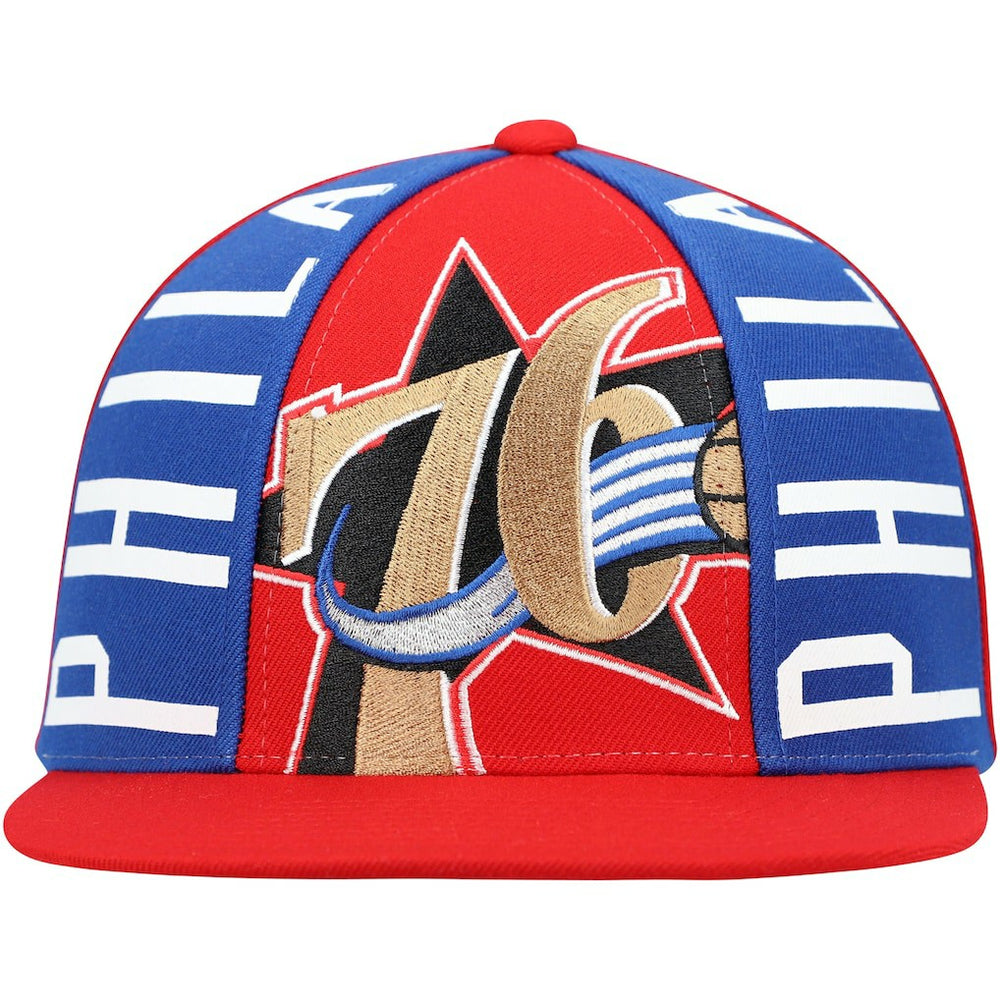 Philadelphia 76ers Hardwood Classics Big Face Callout Snapback Hat Online
