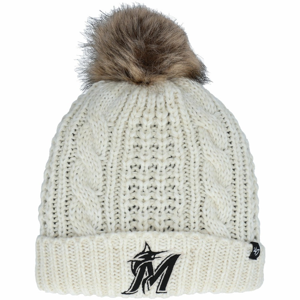 Miami Marlins '47 Women's Meeko Cuffed Knit Hat with Pom | MLB Sale
