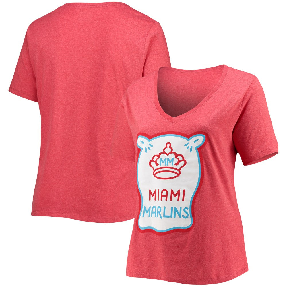 Miami Marlins New Era Women's City Connect Plus Size V-Neck T-Shirt | MLB Sale