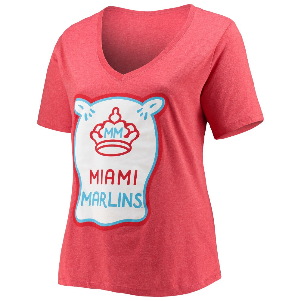 Miami Marlins New Era Women's City Connect Plus Size V-Neck T-Shirt | MLB Sale