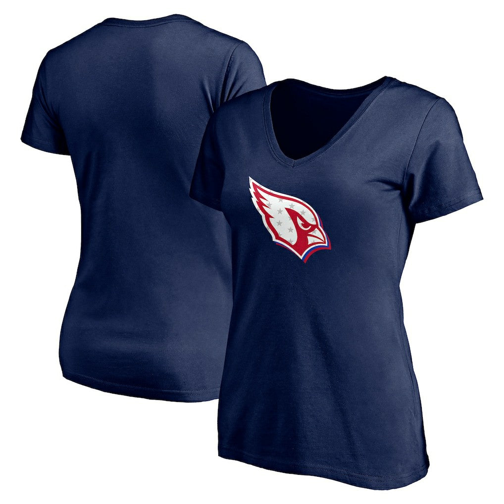 Arizona Cardinals  Women's Red White and Team V-Neck T-Shirt