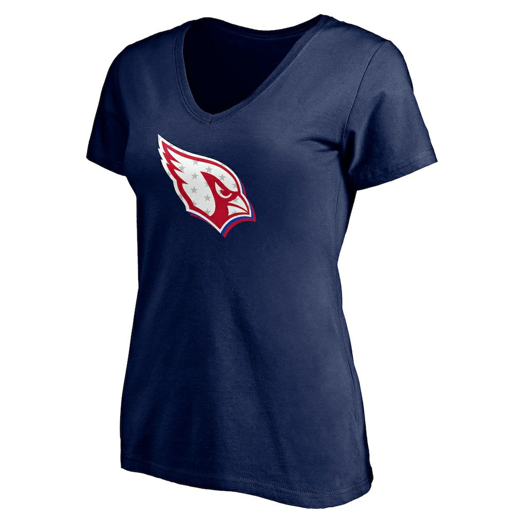 Arizona Cardinals  Women's Red White and Team V-Neck T-Shirt