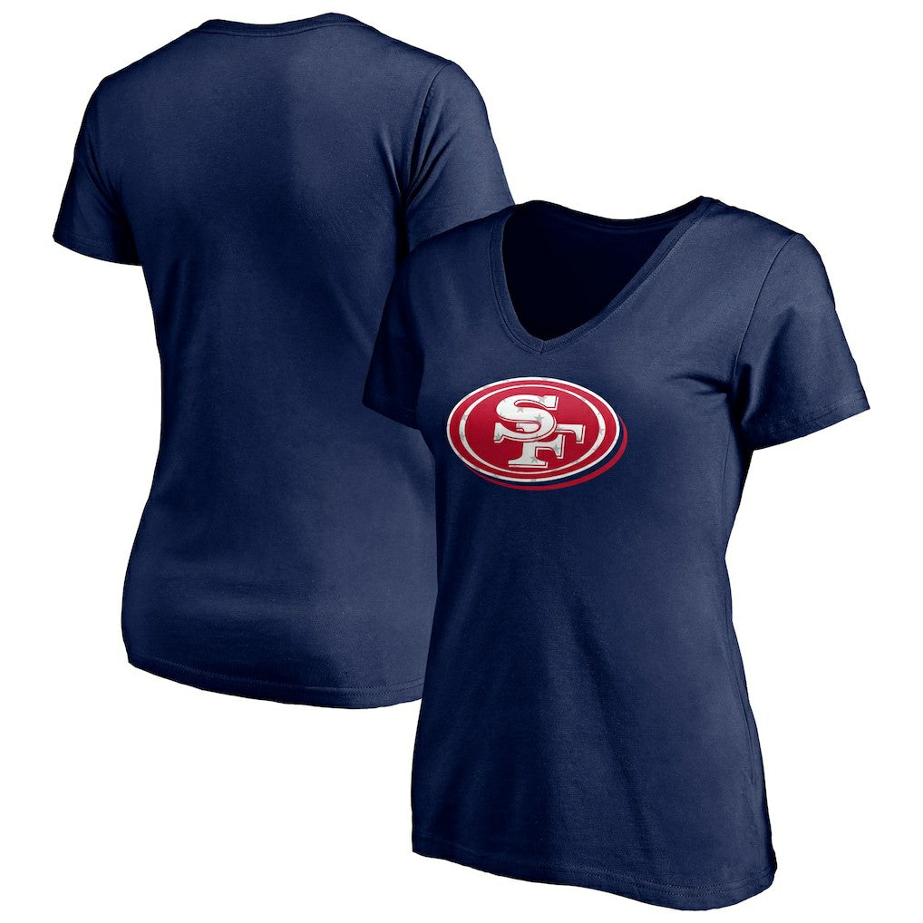 San Francisco 49ers  Women's Red White and Team V-Neck T-Shirt
