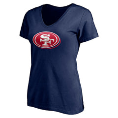 San Francisco 49ers  Women's Red White and Team V-Neck T-Shirt