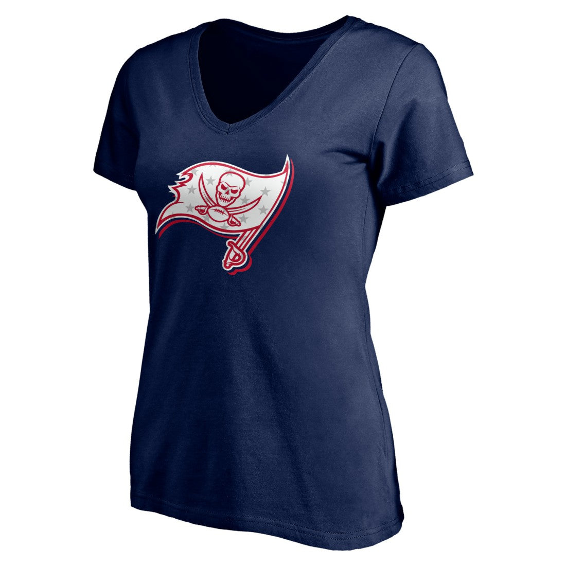 Tampa Bay Buccaneers  Women's Red White and Team V-Neck T-Shirt
