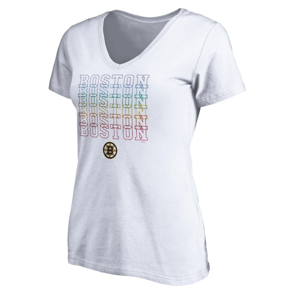 Boston Bruins Women's City Pride V-Neck T-Shirt Discount