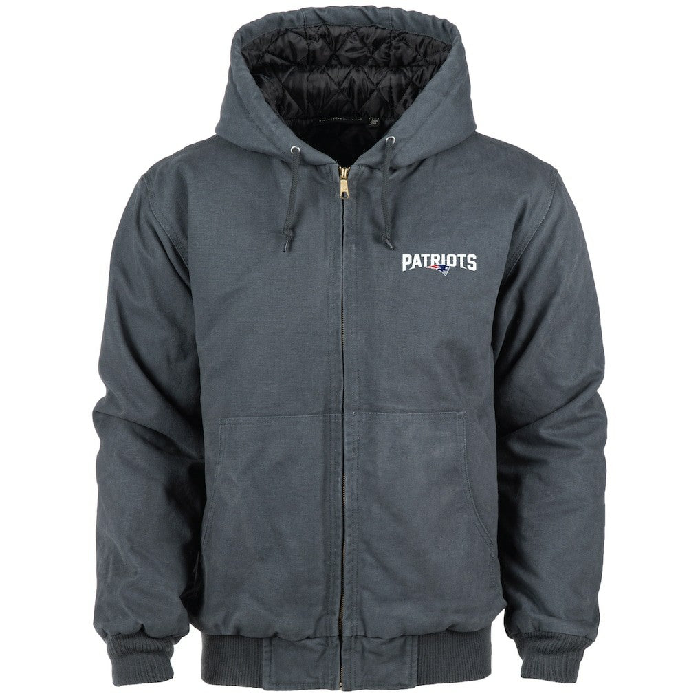 New England Patriots  Dunbrooke Big & Tall Dakota Canvas Hoodie Full-Zip Jacket