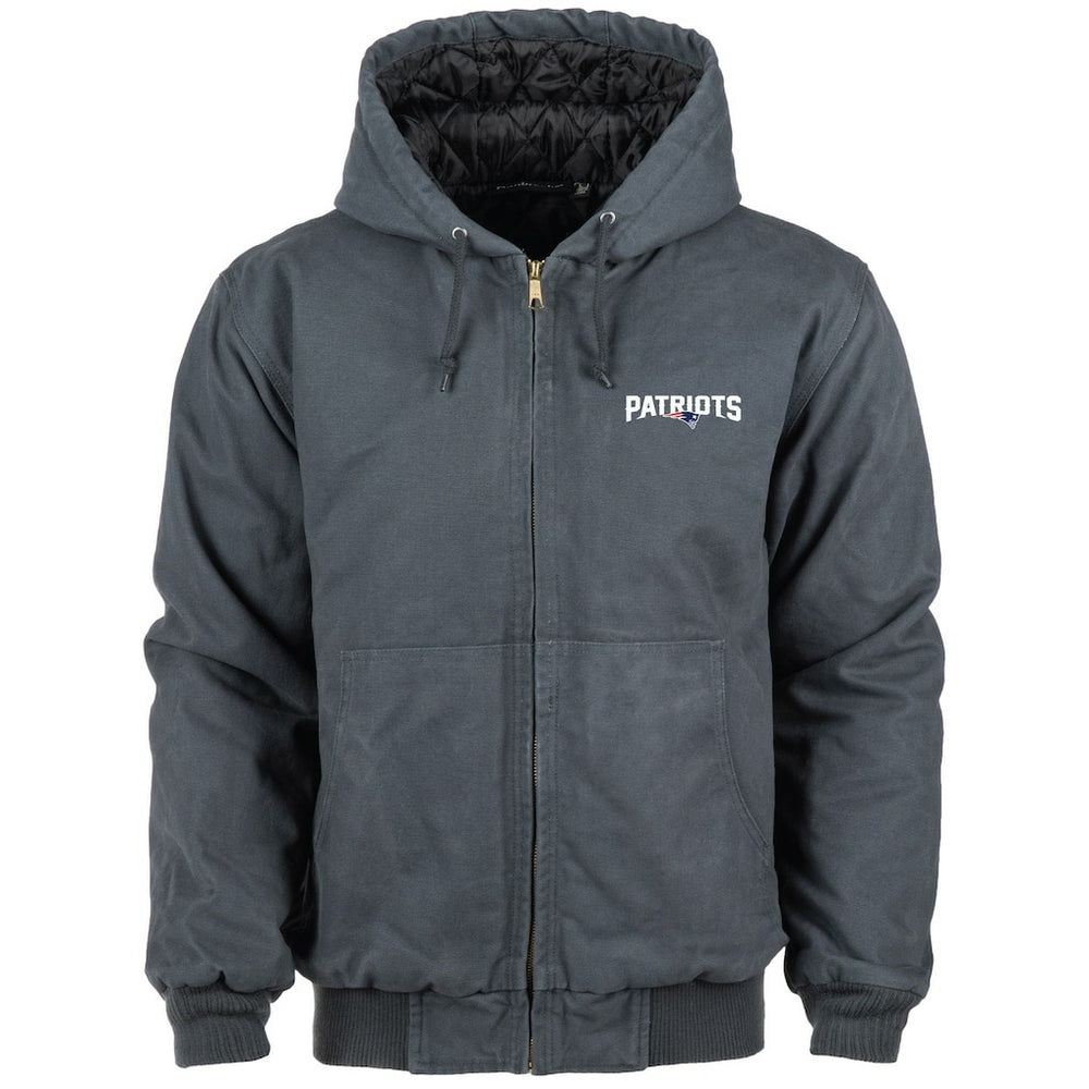 New England Patriots  Dunbrooke Big & Tall Dakota Canvas Hoodie Full-Zip Jacket