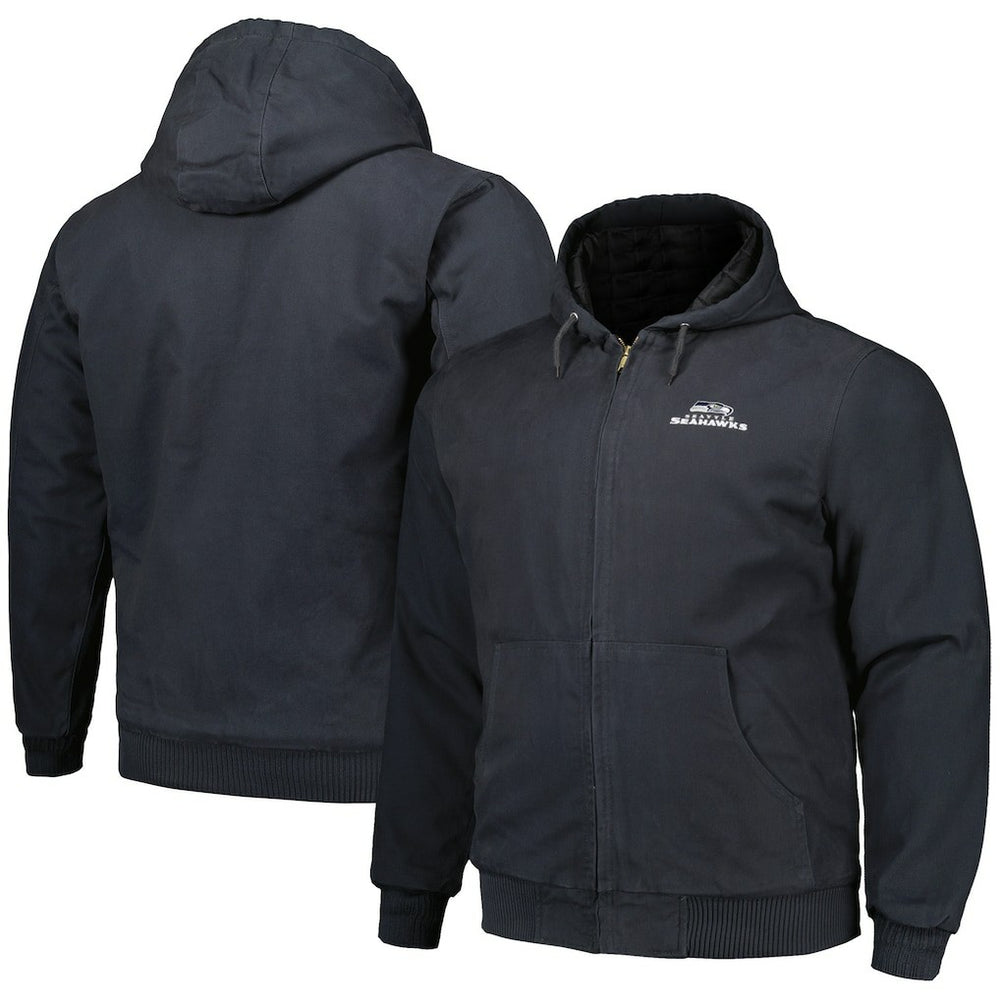 Seattle Seahawks  Dunbrooke Big & Tall Dakota Canvas Hoodie Full-Zip Jacket