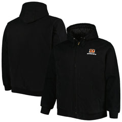 Cincinnati Bengals  Dunbrooke Big & Tall Dakota Canvas Hoodie Full-Zip Jacket