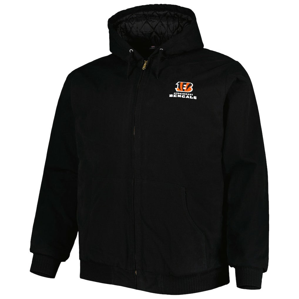 Cincinnati Bengals  Dunbrooke Big & Tall Dakota Canvas Hoodie Full-Zip Jacket