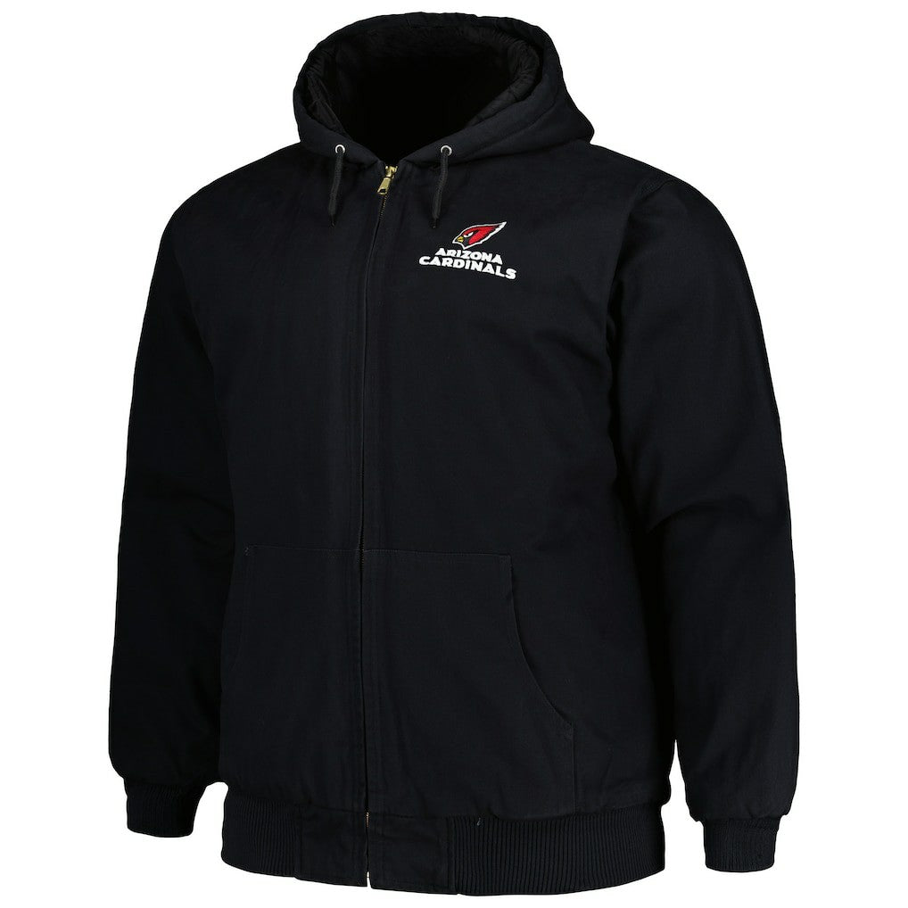 Arizona Cardinals  Dunbrooke Big & Tall Dakota Canvas Hoodie Full-Zip Jacket
