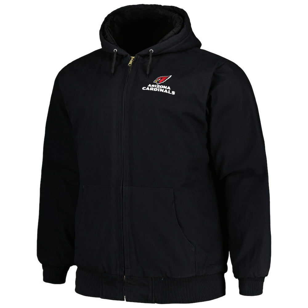 Arizona Cardinals  Dunbrooke Big & Tall Dakota Canvas Hoodie Full-Zip Jacket