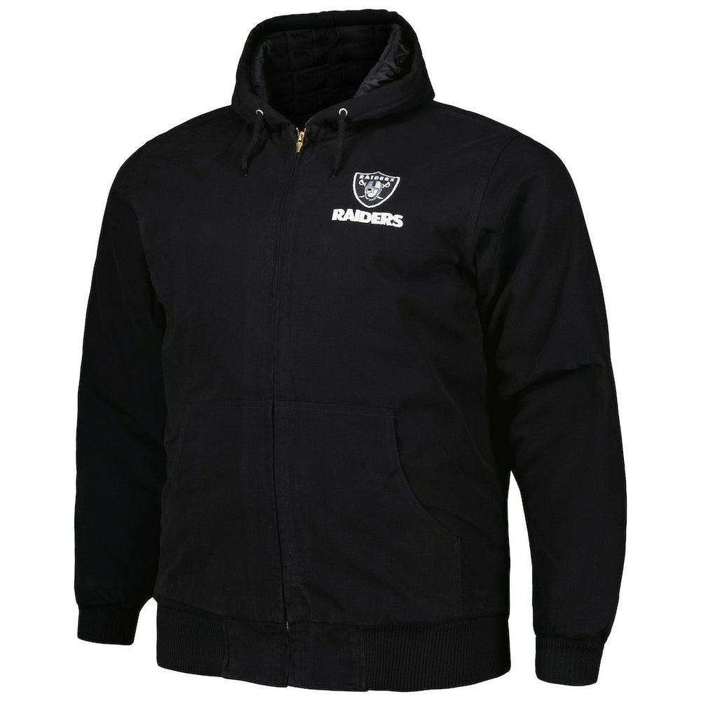 Las Vegas Raiders  Dunbrooke Big & Tall Dakota Canvas Hoodie Full-Zip Jacket