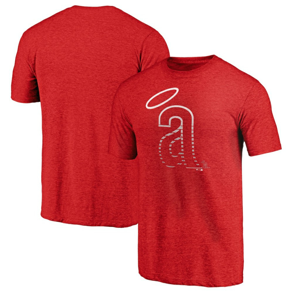 California Angels Cooperstown Weathered Logo Tri-Blend T-Shirt | MLB Outlet