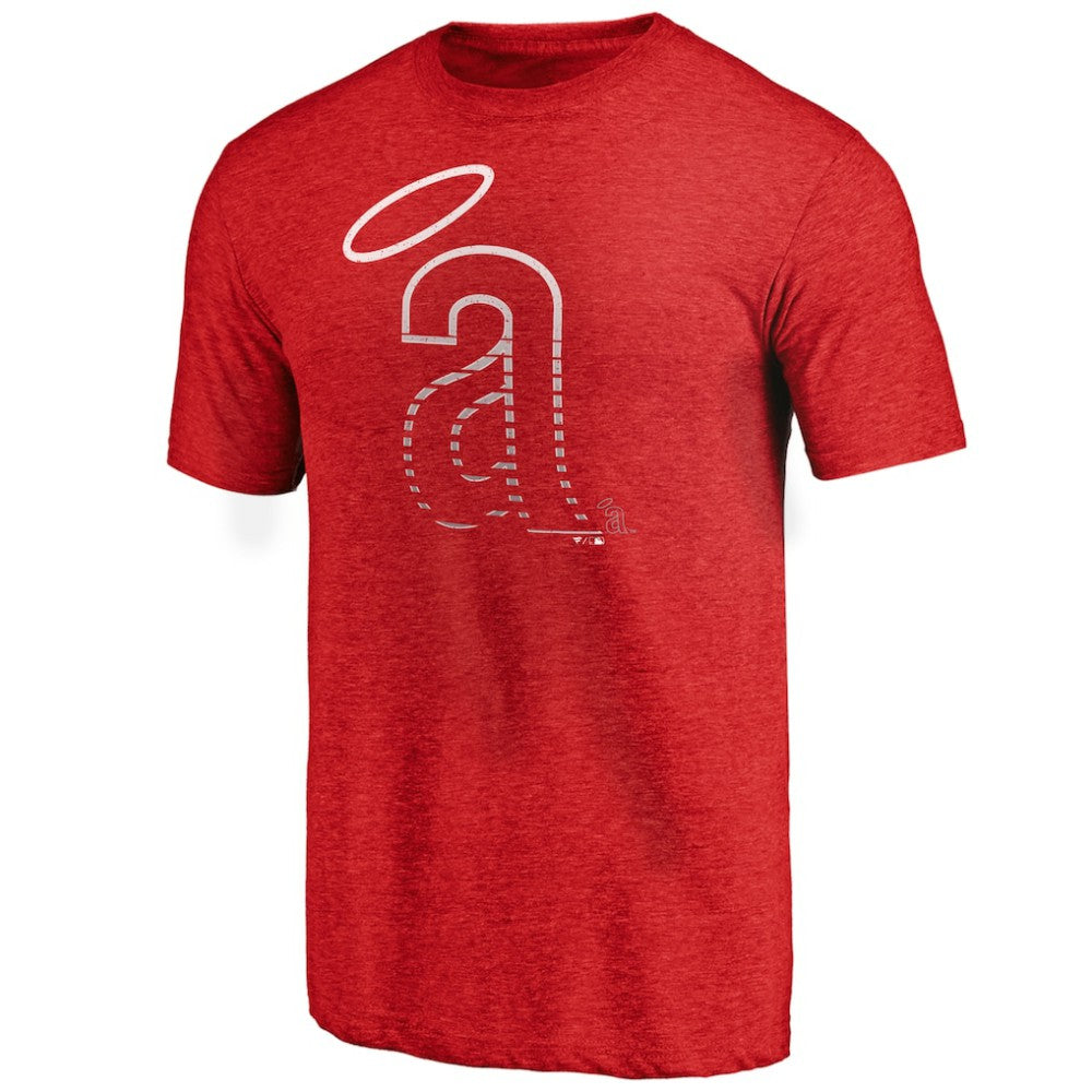 California Angels Cooperstown Weathered Logo Tri-Blend T-Shirt | MLB Outlet