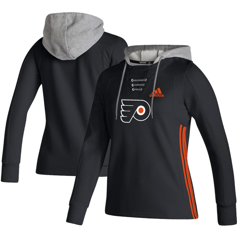 Philadelphia Flyers adidas Women's Skate Lace AEROREADY Pullover Hoodie For Sale