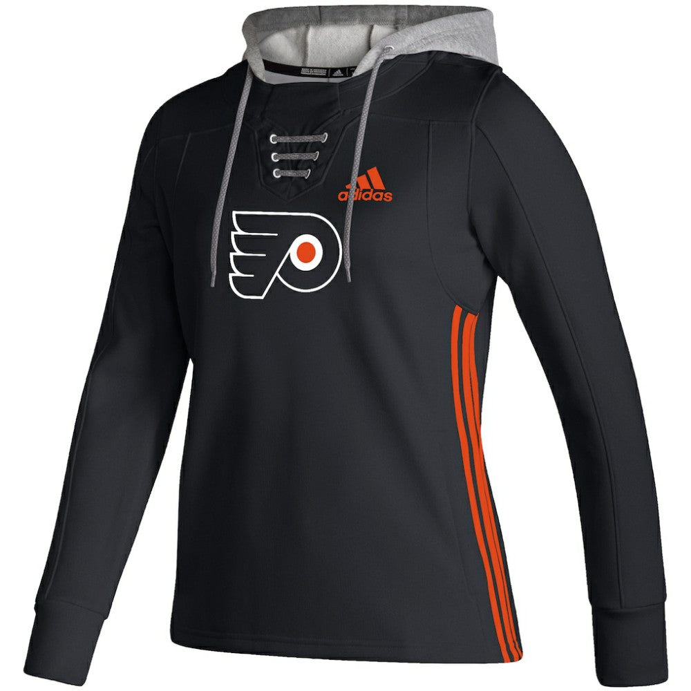 Philadelphia Flyers adidas Women's Skate Lace AEROREADY Pullover Hoodie For Sale