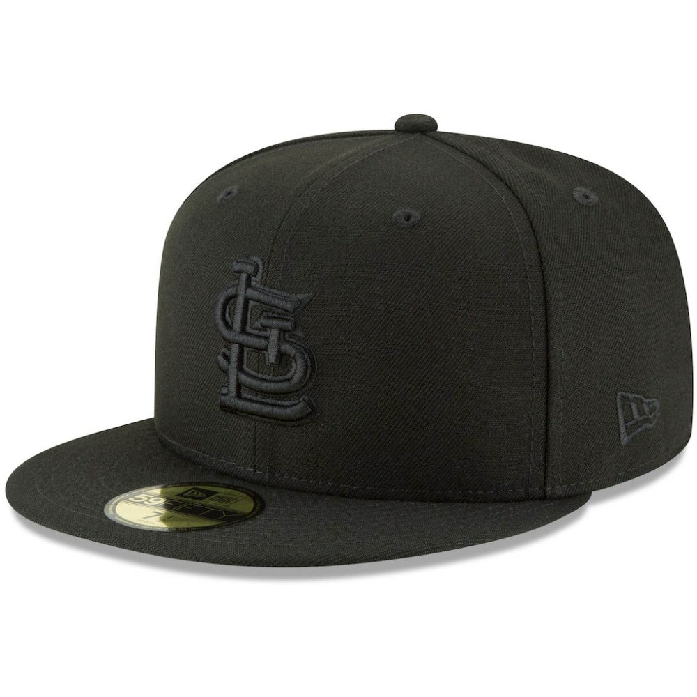 St. Louis Cardinals New Era Black on Black 59FIFTY Fitted Hat | MLB Discount