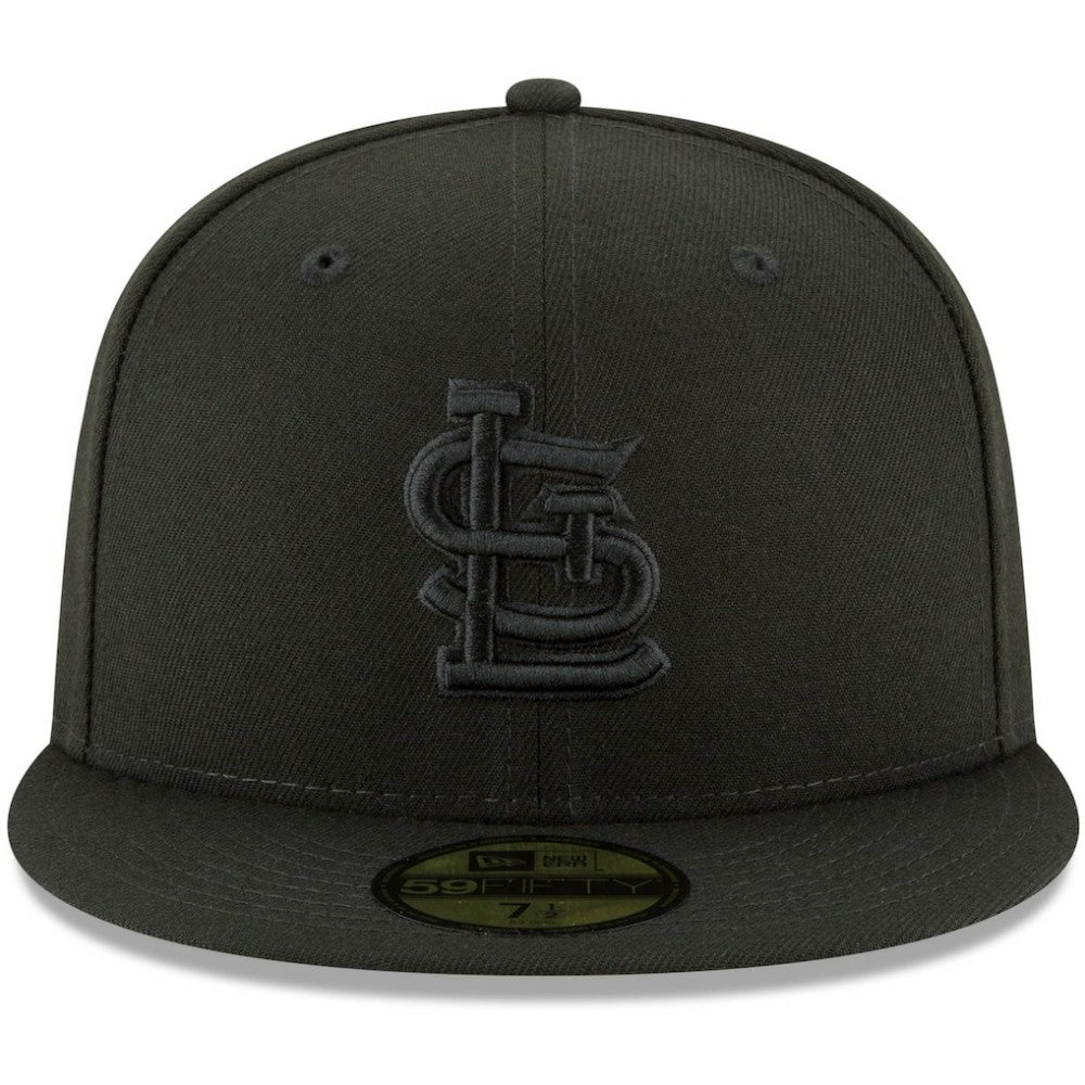 St. Louis Cardinals New Era Black on Black 59FIFTY Fitted Hat | MLB Discount
