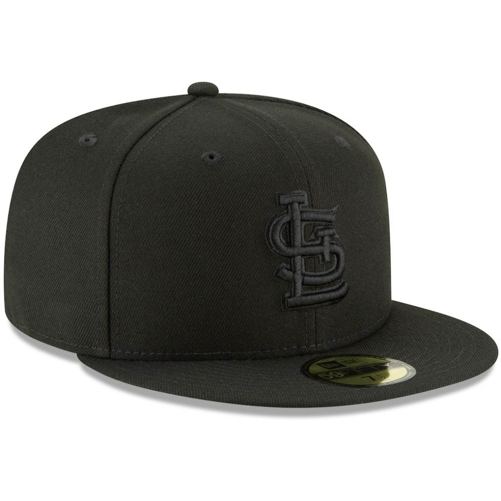 St. Louis Cardinals New Era Black on Black 59FIFTY Fitted Hat | MLB Discount