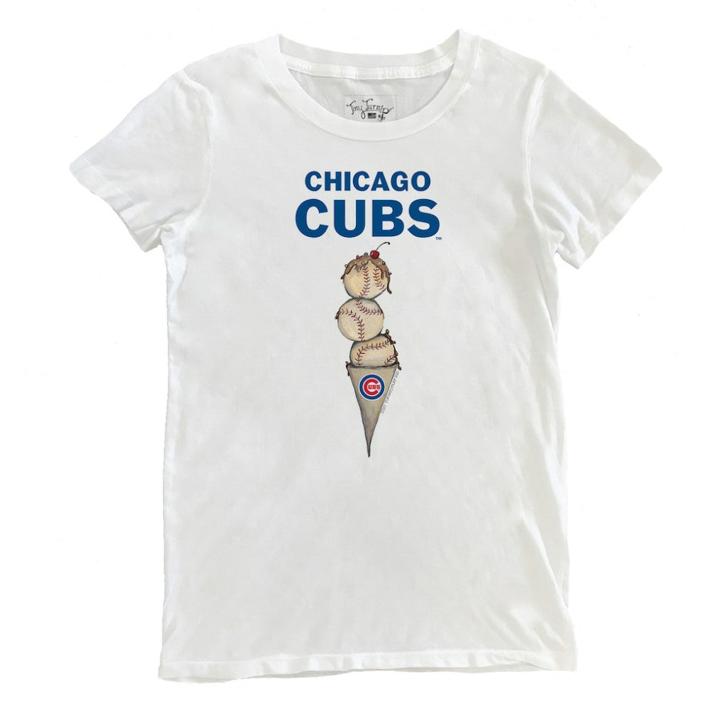 Chicago Cubs Tiny Turnip Women's Triple Scoop T-Shirt | MLB New