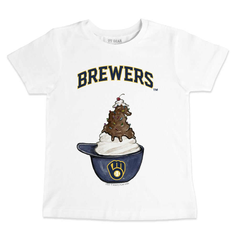 Milwaukee Brewers Tiny Turnip Youth Sundae Helmet T-Shirt | MLB New