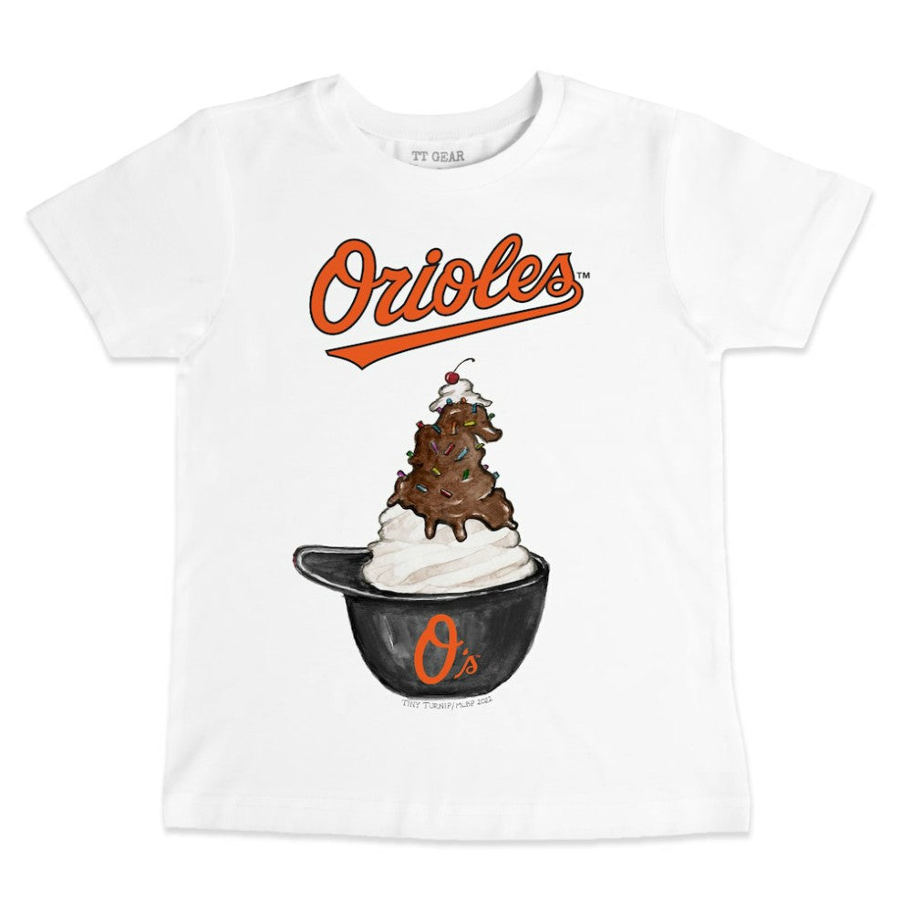 Baltimore Orioles Tiny Turnip Youth Sundae Helmet T-Shirt | MLB Sale