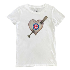 Chicago Cubs Tiny Turnip Women's Heart Bat T-Shirt | MLB Discount