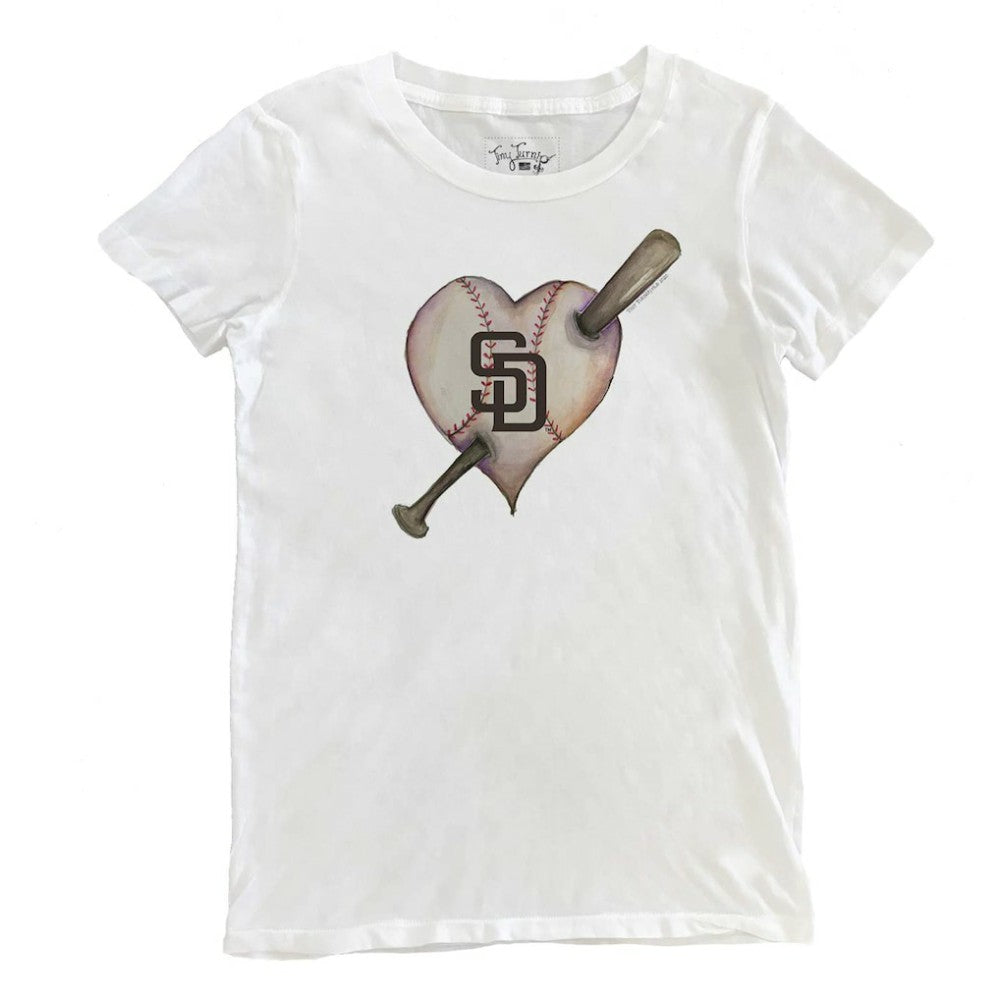 San Diego Padres Tiny Turnip Women's Heart Bat T-Shirt | MLB Near me