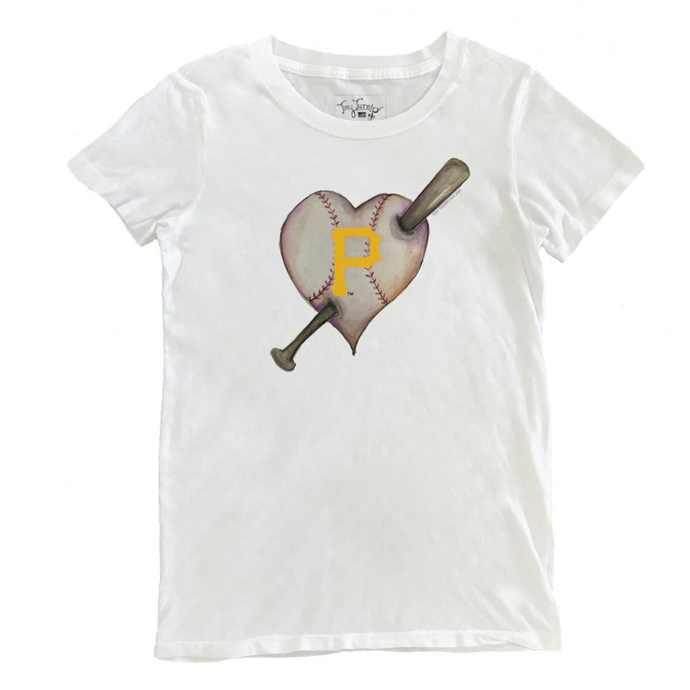 Pittsburgh Pirates Tiny Turnip Women's Heart Bat T-Shirt | MLB New