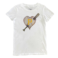 Pittsburgh Pirates Tiny Turnip Women's Heart Bat T-Shirt | MLB New
