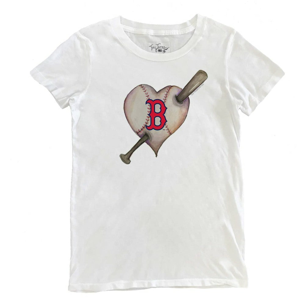 Boston Red Sox Tiny Turnip Women's Heart Bat T-Shirt | MLB US