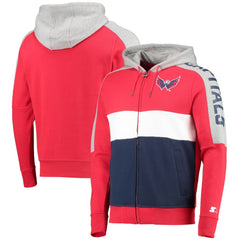 Washington Capitals Starter Playoffs Color Block Full-Zip Hoodie On Sale