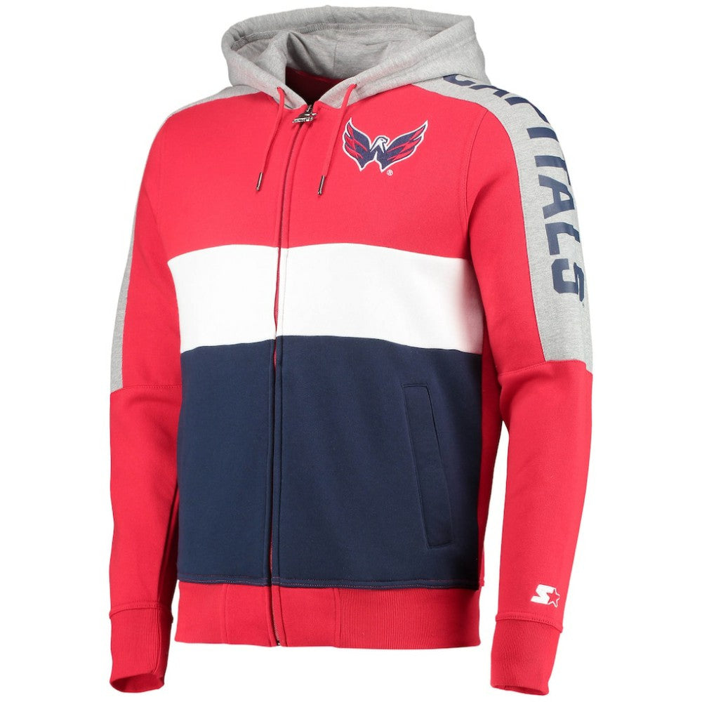 Washington Capitals Starter Playoffs Color Block Full-Zip Hoodie On Sale