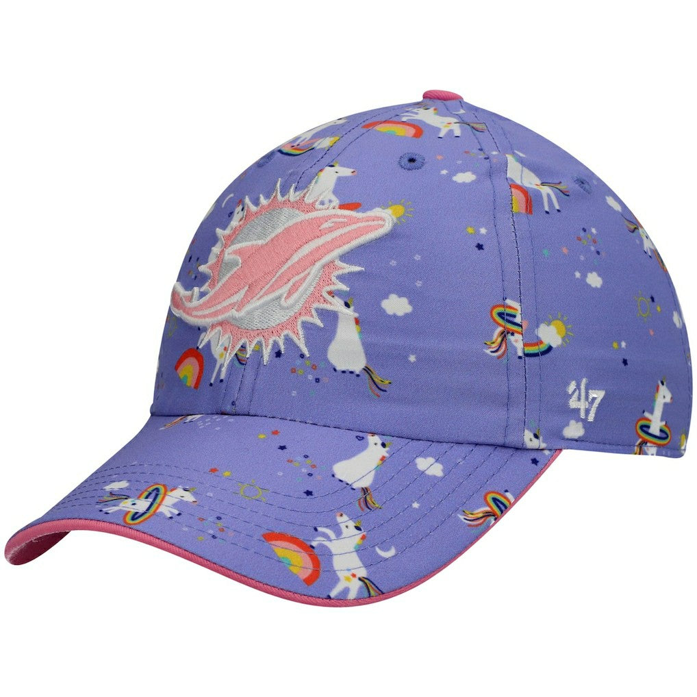 Miami Dolphins 47 brand '47 Girls Preschool Unicorn Clean Up Adjustable Hat