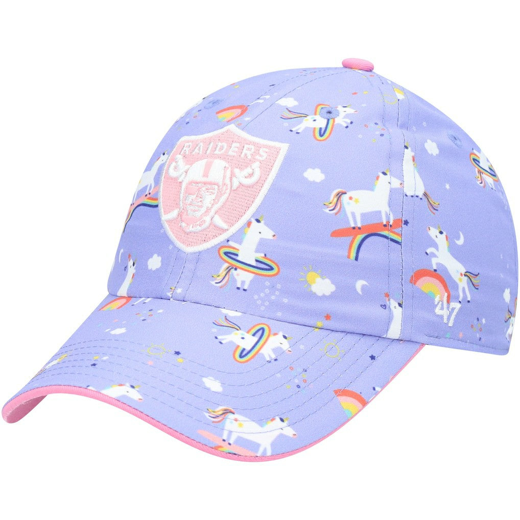 Las Vegas Raiders 47 brand '47 Girls Preschool Unicorn Clean Up Adjustable Hat