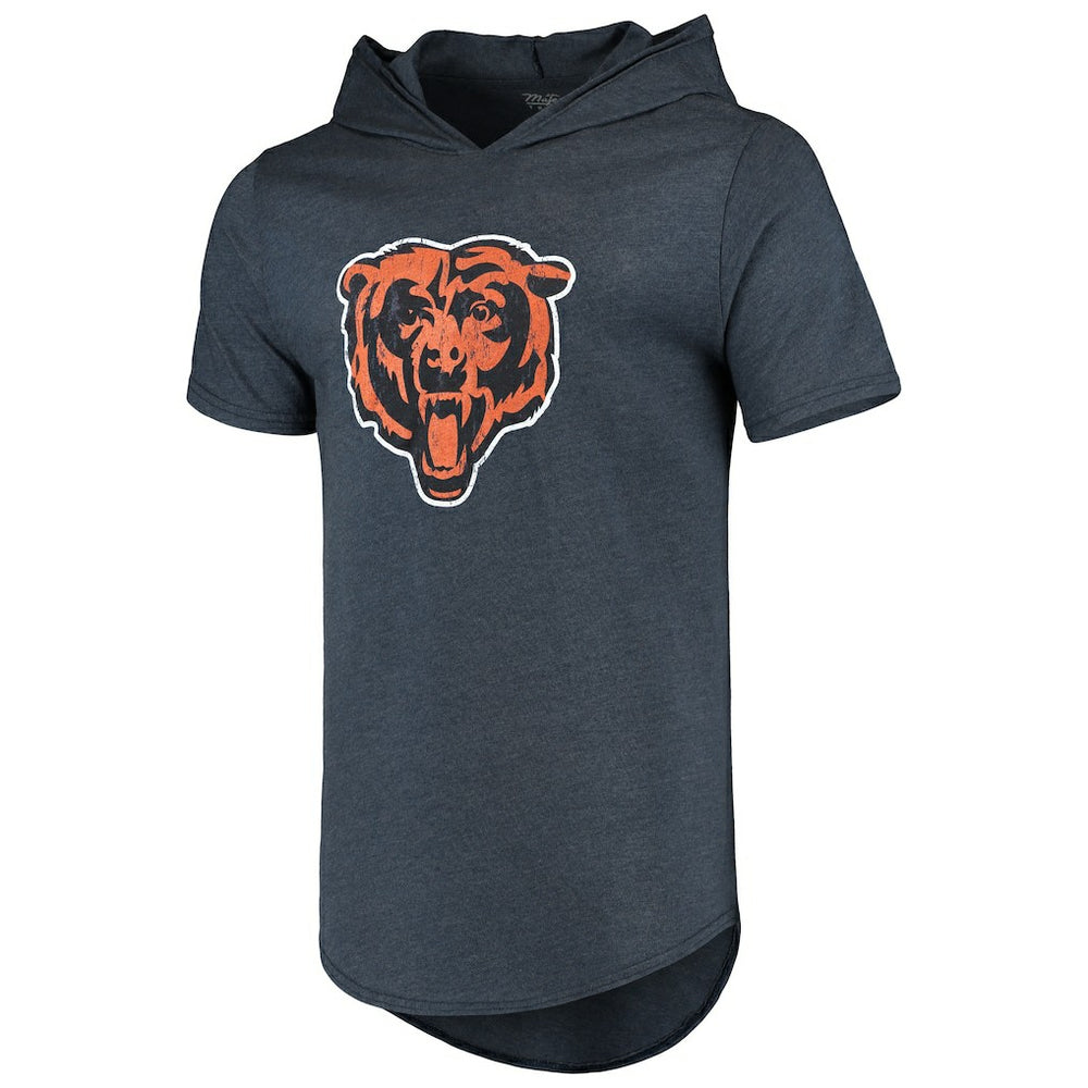 Chicago Bears  Majestic Threads Primary Logo Tri-Blend Hoodie T-Shirt