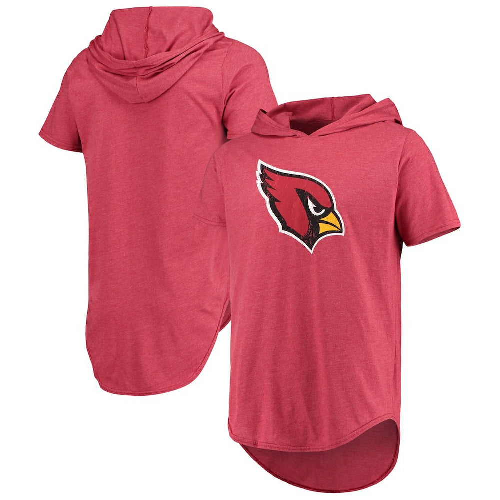 Arizona Cardinals  Majestic Threads Primary Logo Tri-Blend Hoodie T-Shirt