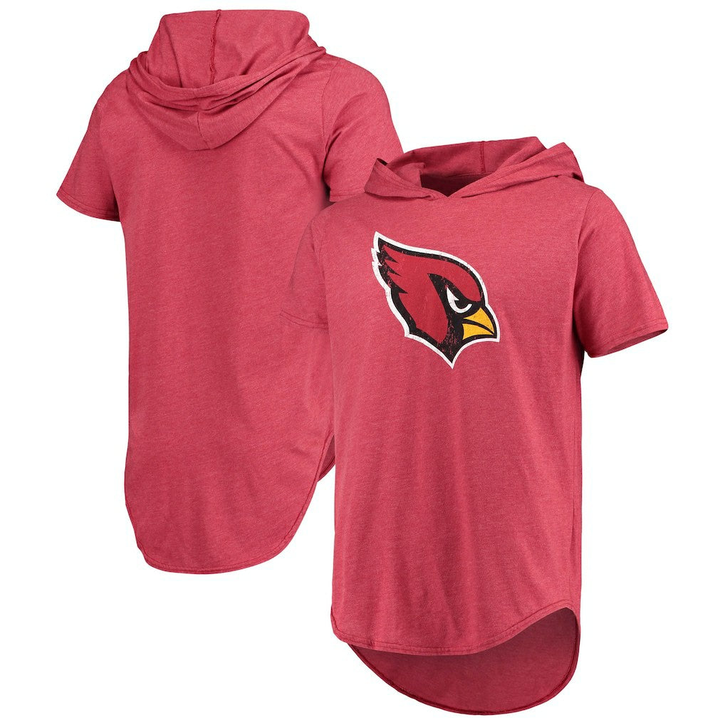 Arizona Cardinals  Majestic Threads Primary Logo Tri-Blend Hoodie T-Shirt