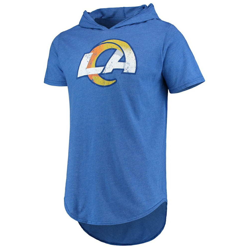 Los Angeles Rams  Majestic Threads Primary Logo Tri-Blend Hoodie T-Shirt