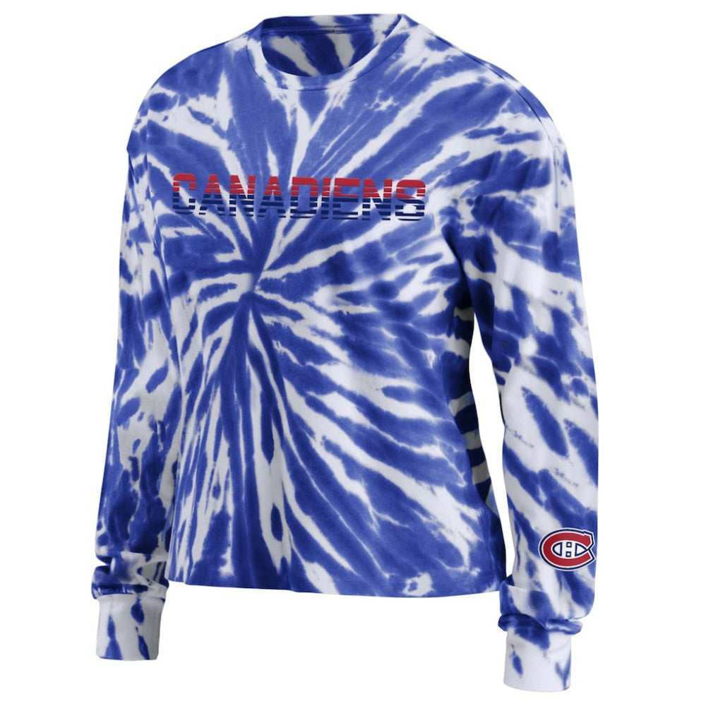 Montreal Canadiens WEAR by Erin Andrews Women's Tie-Dye Long Sleeve T-Shirt Outlet