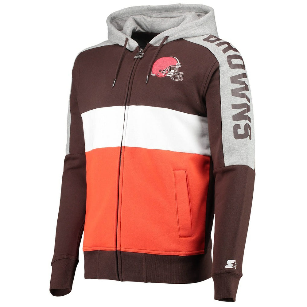 Cleveland Browns  Starter Playoffs Color Block Full-Zip Hoodie