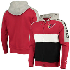 Arizona Cardinals  Starter Playoffs Color Block Full-Zip Hoodie