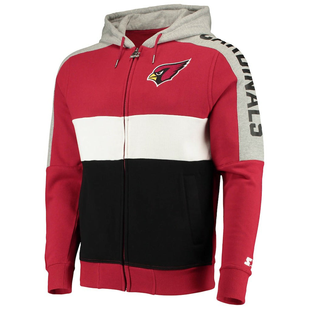 Arizona Cardinals  Starter Playoffs Color Block Full-Zip Hoodie