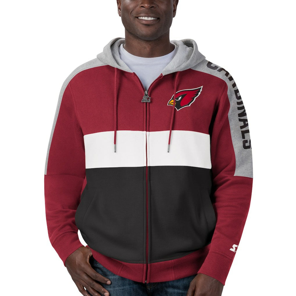 Arizona Cardinals  Starter Playoffs Color Block Full-Zip Hoodie