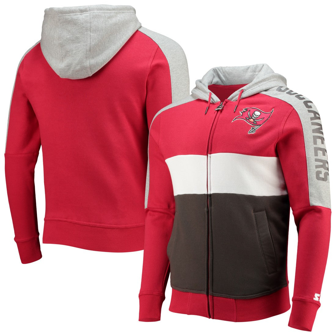 Tampa Bay Buccaneers  Starter Playoffs Color Block Full-Zip Hoodie
